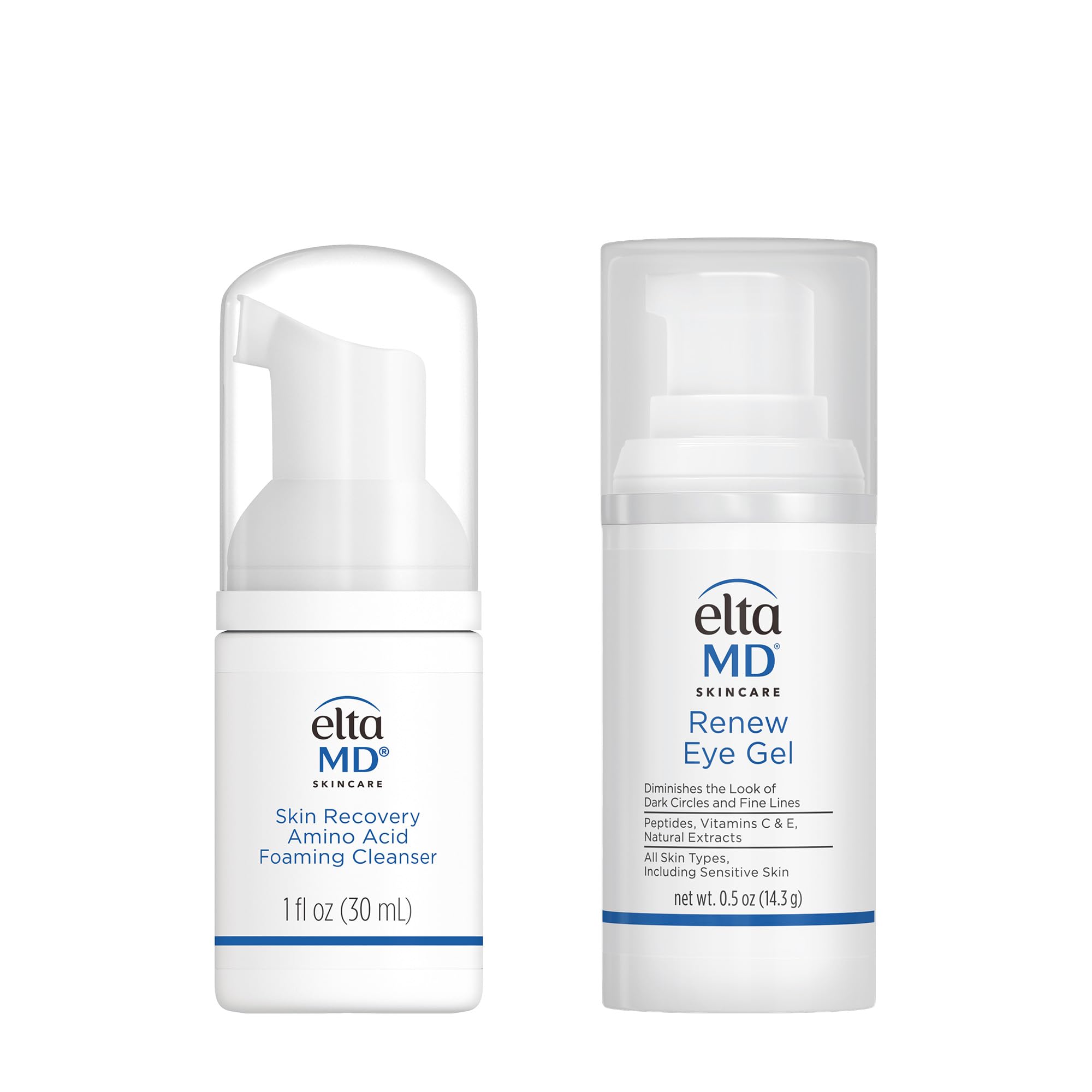 EltaMD Skin Care Facial Care Set — Recovery Amino Acid Cleanser & Renew Eye Gel (Trial Size)