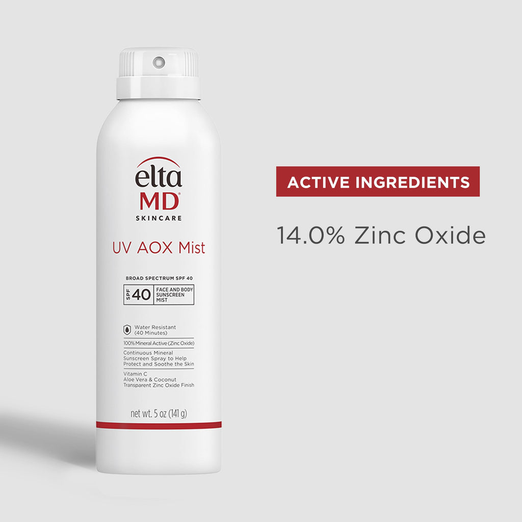 EltaMD UV AOX Mist Mineral Sunscreen Spray SPF 40 – Face & Body (Pack of 2)