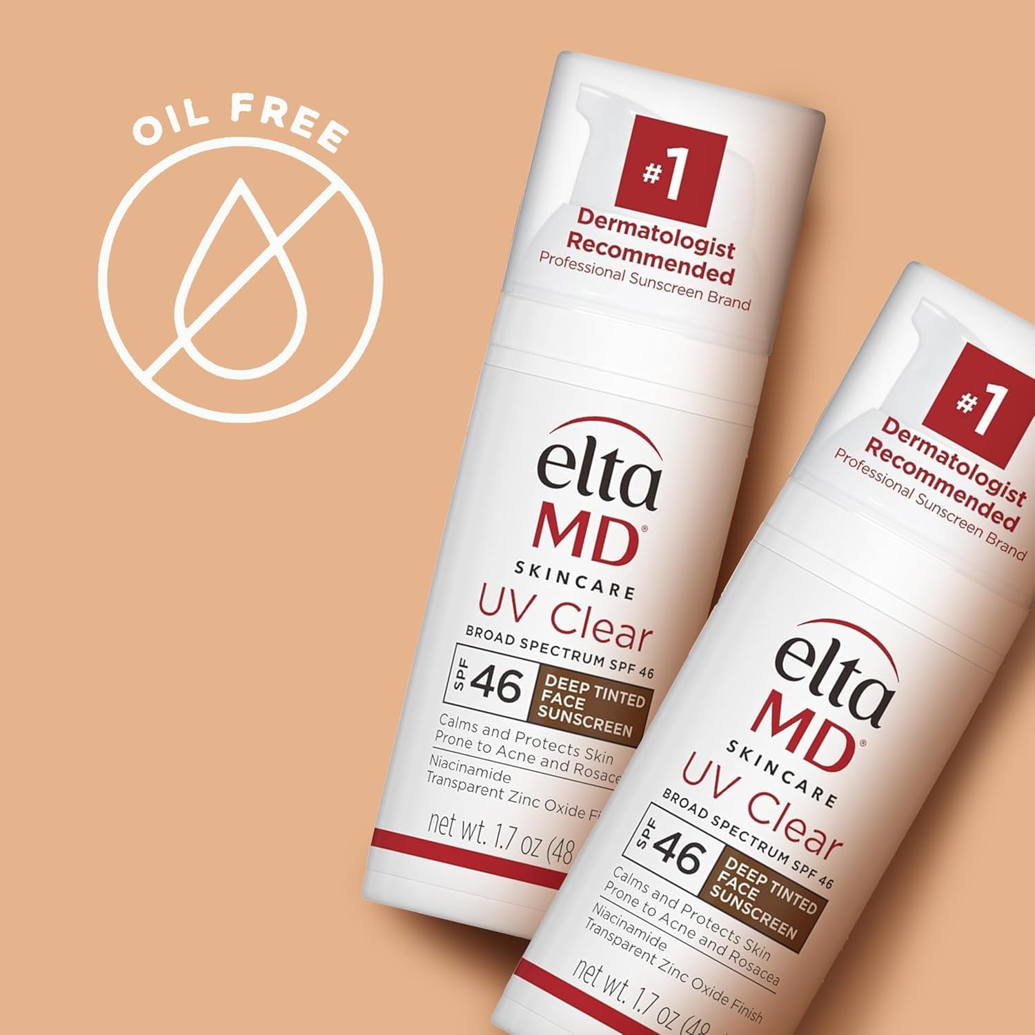 EltaMD UV Clear Tinted Face Sunscreen SPF 46 | Oil-Free with Zinc Oxide & Niacinamide | Dermatologist Recommended