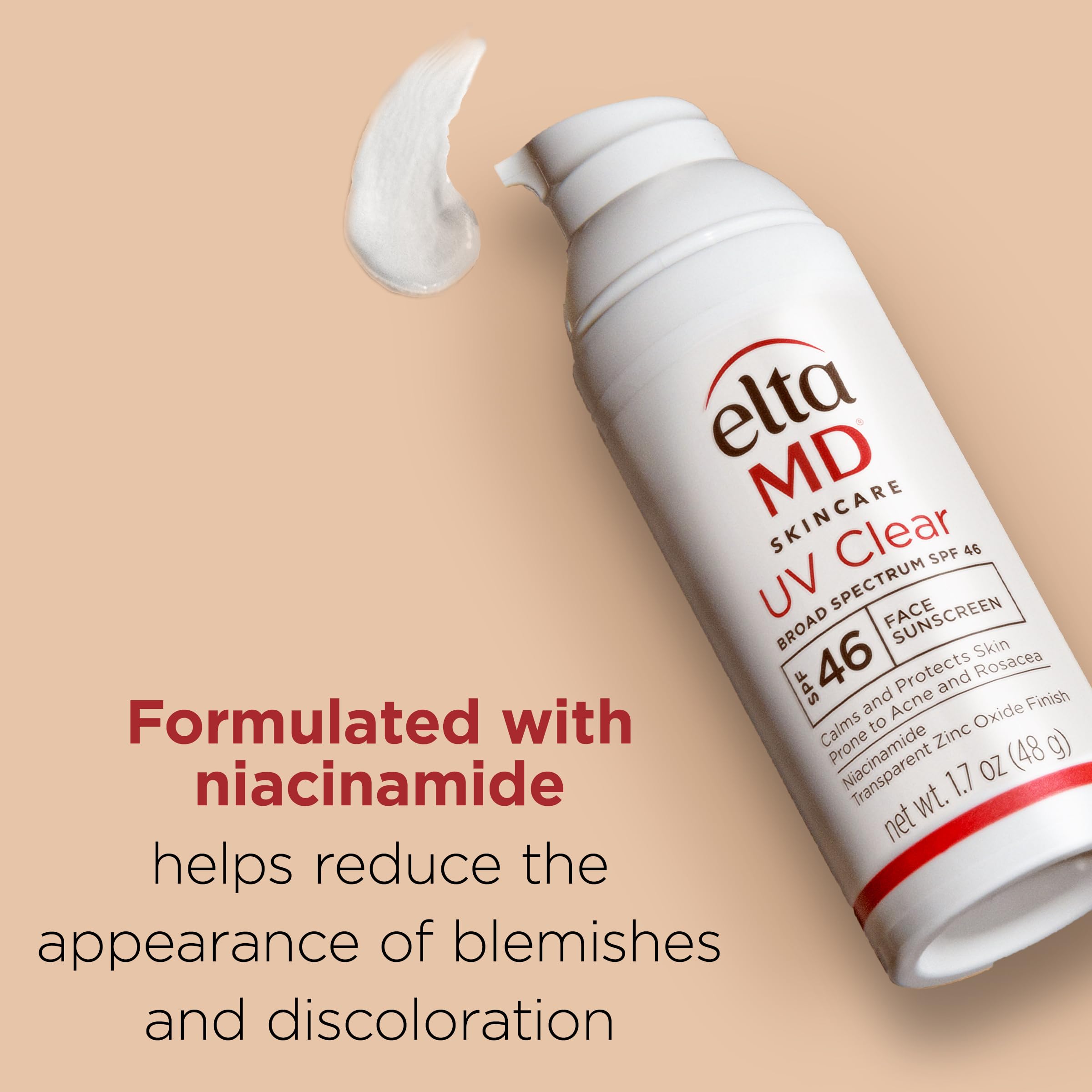 EltaMD UV Clear Face Sunscreen SPF 46 | Oil-Free for Acne-Prone Skin | 1.7 oz Pump