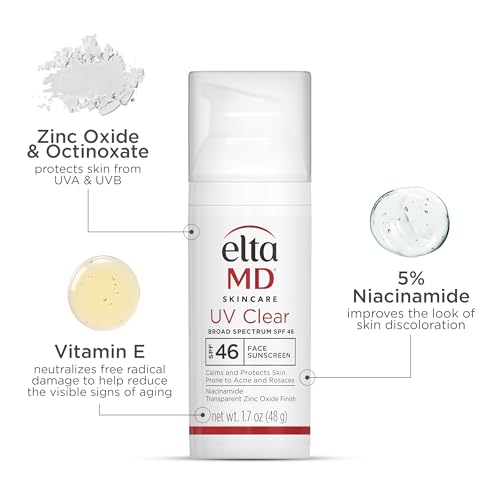 EltaMD UV Clear Face Sunscreen SPF 46 | Oil-Free for Acne-Prone Skin | 1.7 oz Pump