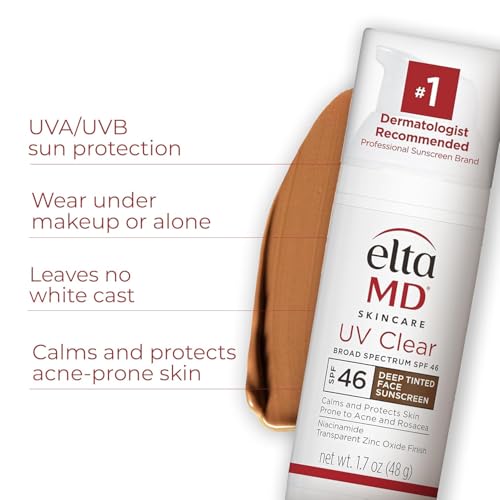 EltaMD UV Clear Tinted Face Sunscreen SPF 46 | Oil-Free with Zinc Oxide & Niacinamide | Dermatologist Recommended