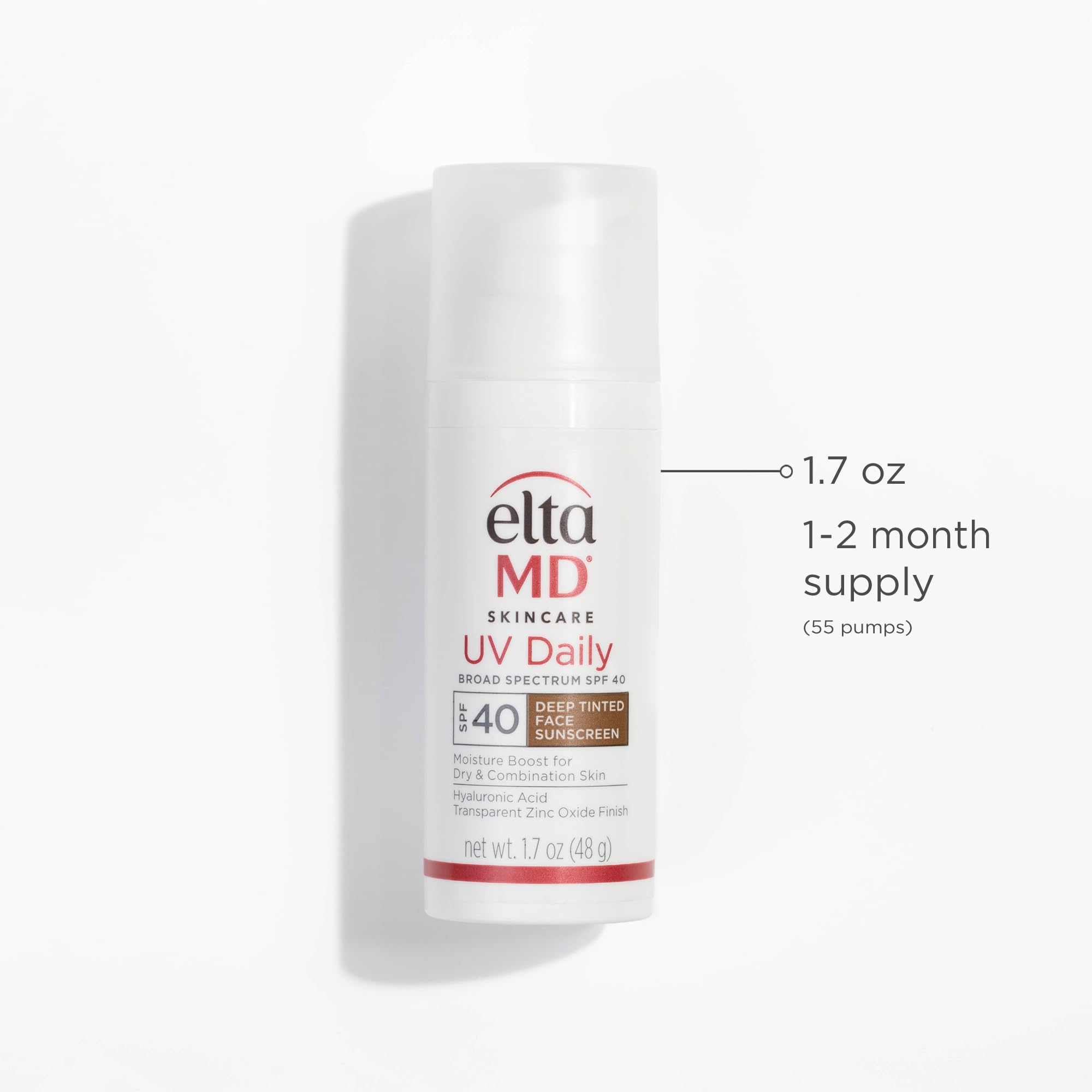 EltaMD UV Daily Deep Tint SPF 40 with Zinc Oxide – Hydrating Tinted Sunscreen Moisturizer