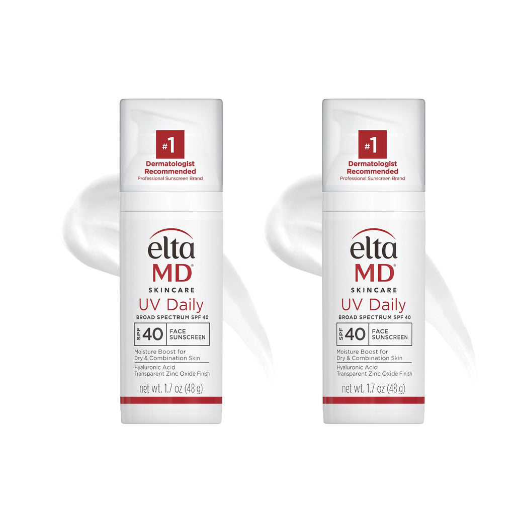 EltaMD UV Daily SPF 40 Face Sunscreen Moisturizer with Zinc Oxide, 1.7 oz Pump (Pack of 2)