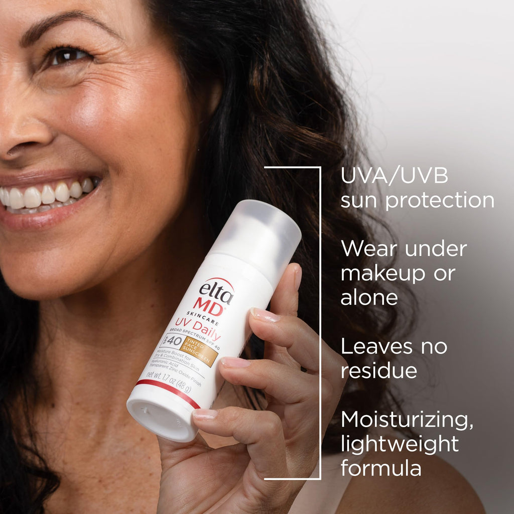 EltaMD UV Daily SPF 40 Tinted Face Sunscreen Moisturizer with Hyaluronic Acid – Hydrating, Sheer Tint (Pack of 2)