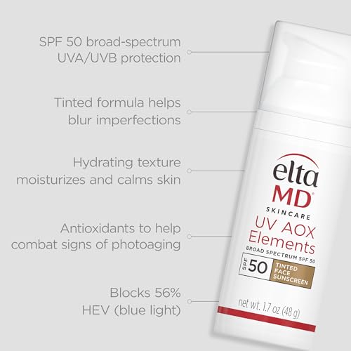 EltaMD UV Elements Tinted Moisturizer SPF 44 – Mineral Sunscreen, Oil-Free, Water-Resistant (2 x 2 oz)