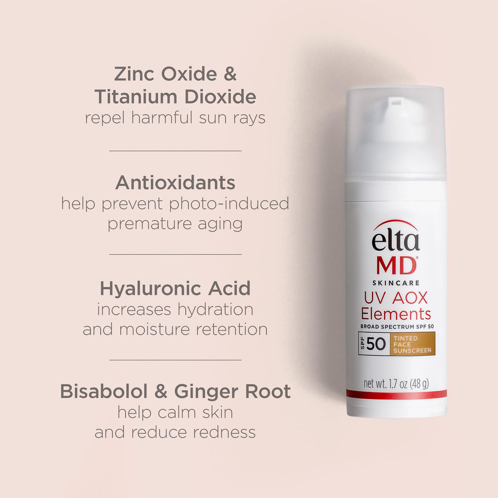 EltaMD UV Elements Tinted Moisturizer SPF 44 – Mineral Sunscreen, Oil-Free, Water-Resistant (2 x 2 oz)