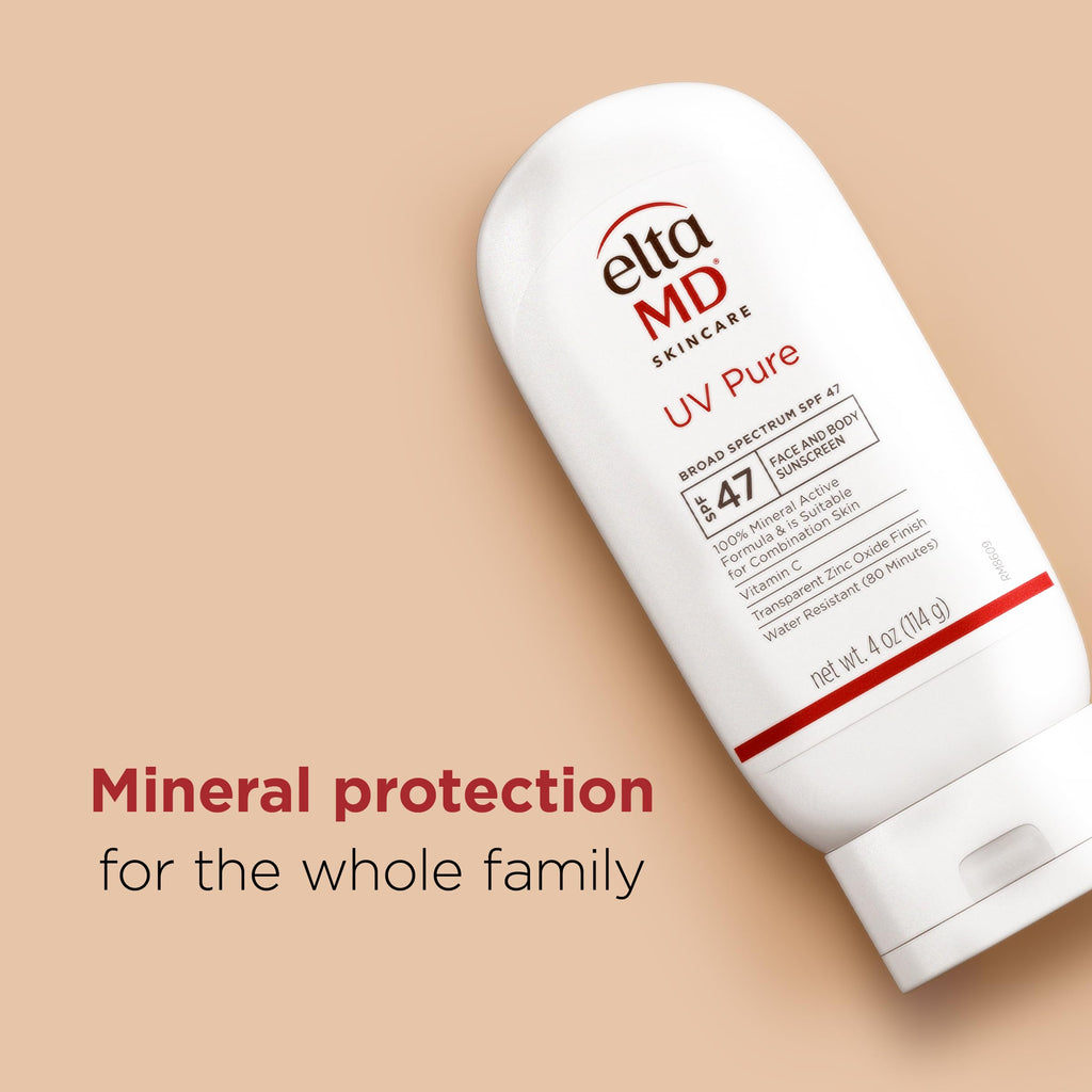 EltaMD UV Pure Face & Body Sunscreen SPF 47 – Mineral, Oil-Free, Water-Resistant (80 min) | 4 oz