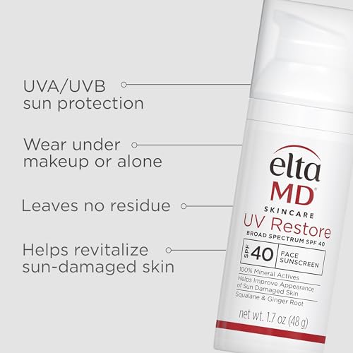 EltaMD UV Restore SPF 40 Mineral Face Sunscreen – Tinted, Moisturizing (1.7 oz)