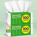 Elvira 200 Count 2-Pack Disposable Face Towels – Biodegradable, Ultra-Soft & Thick for Sensitive Skin