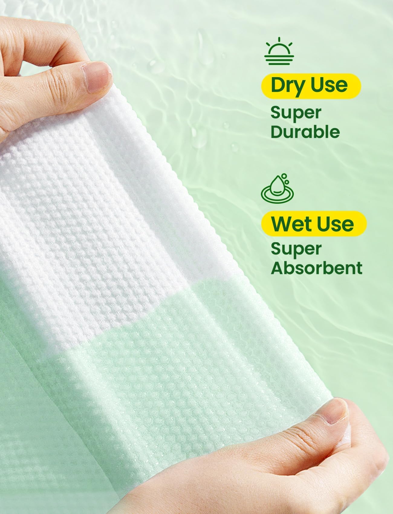 Elvira 200 Count 2-Pack Disposable Face Towels – Biodegradable, Ultra-Soft & Thick for Sensitive Skin