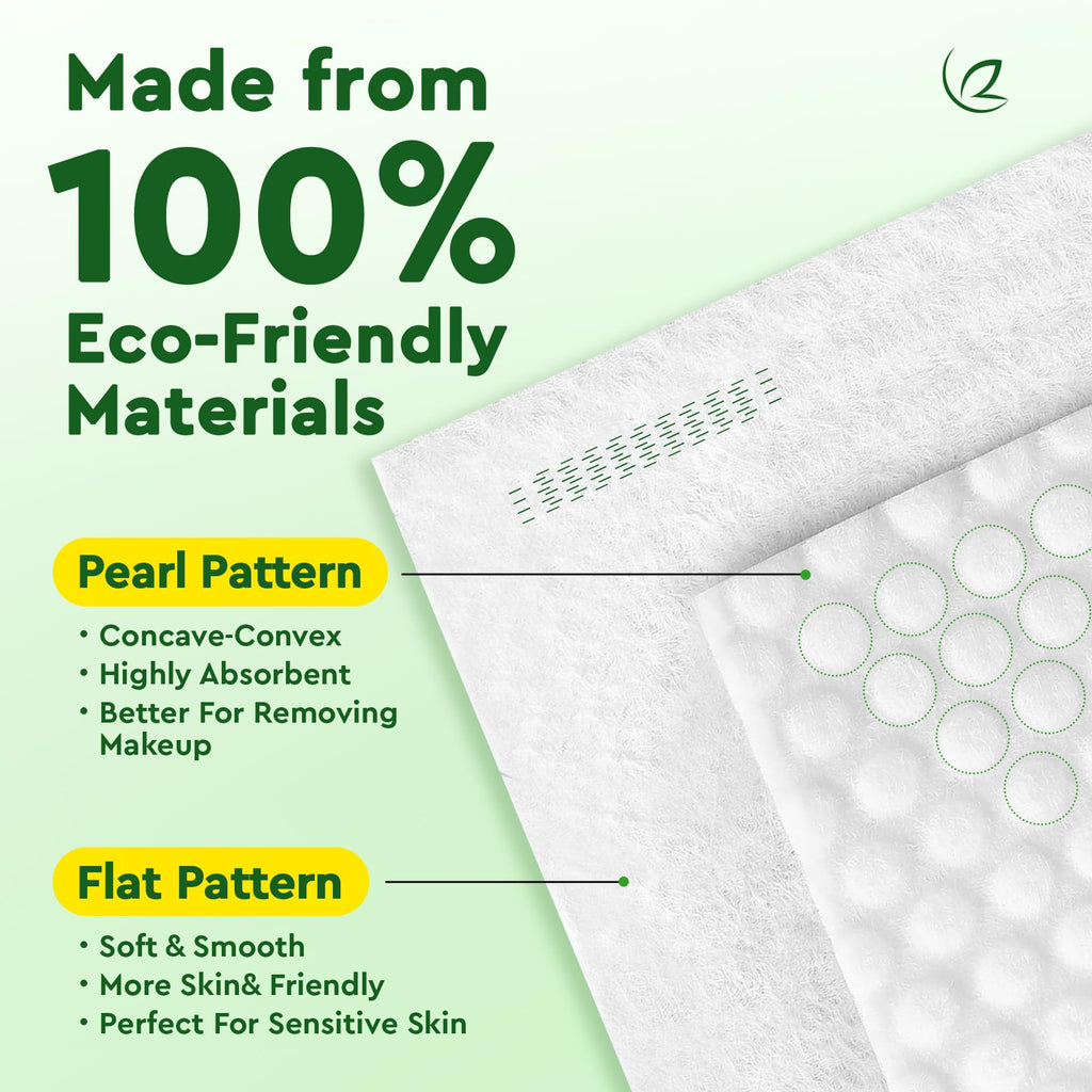 Elvira 200 Count 2-Pack Disposable Face Towels – Biodegradable, Ultra-Soft & Thick for Sensitive Skin