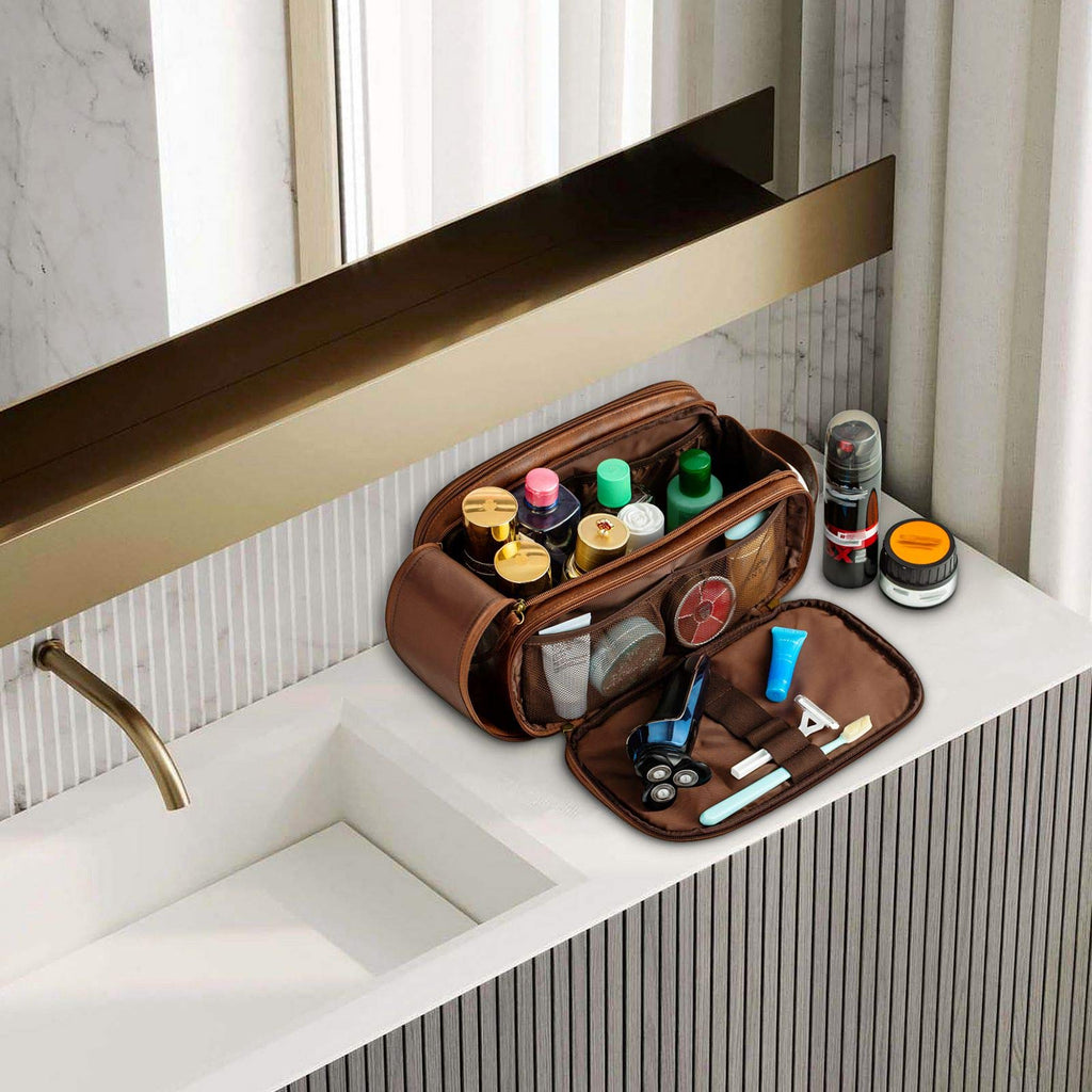 Elviros Travel Toiletry Bag for Men — Waterproof Shaving Dopp Kit & Organizer