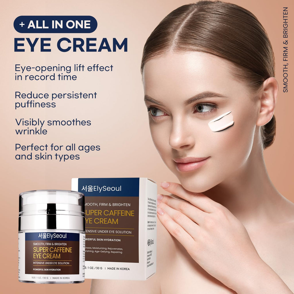 ElySeoul Korean Caffeine Collagen Eye Cream – Puffiness, Dark Circles & Hydration