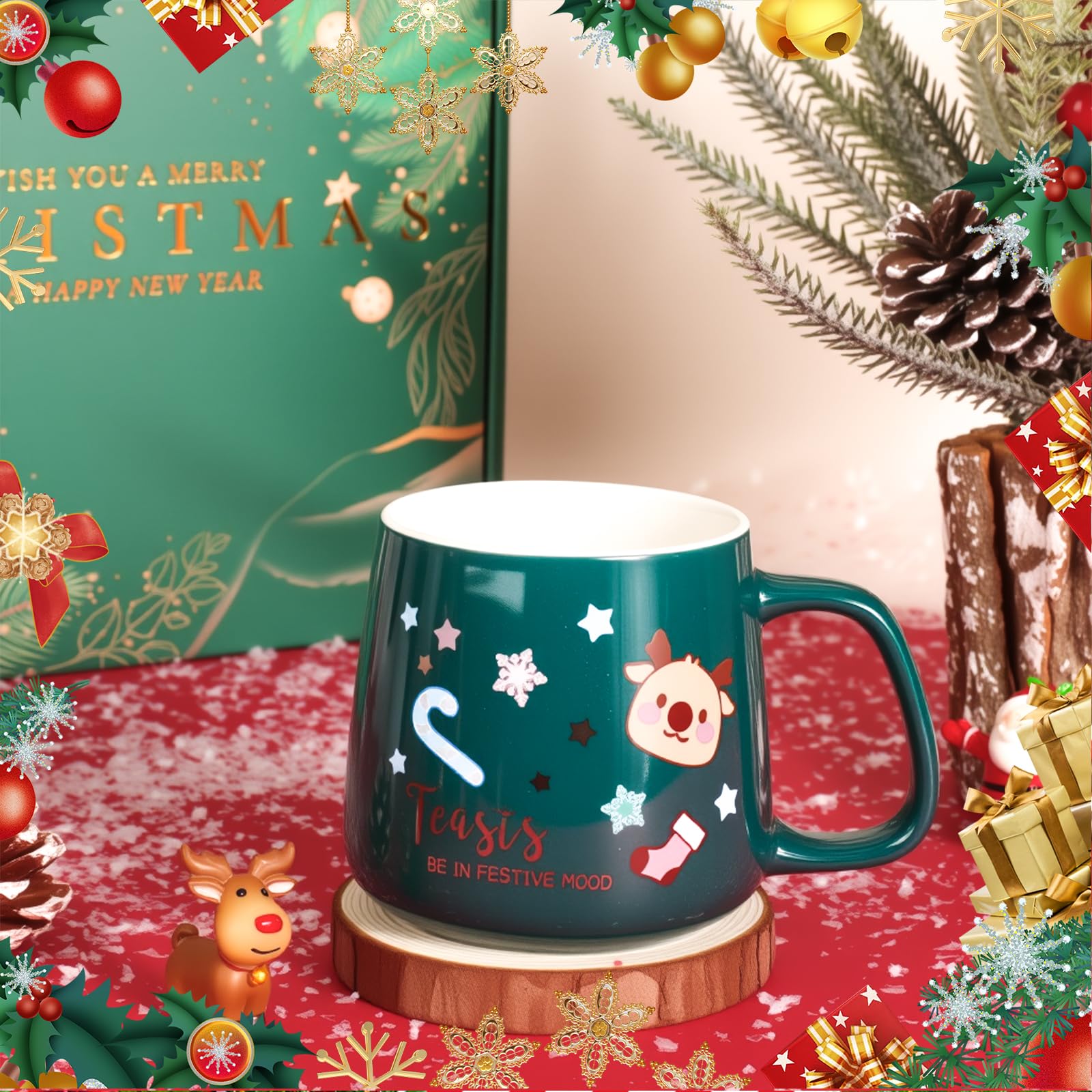 Elysirise Christmas Gifts Basket for Women 2025 – Ready-to-Gift Holiday Gift Set with Blanket, Santa Mug, Socks