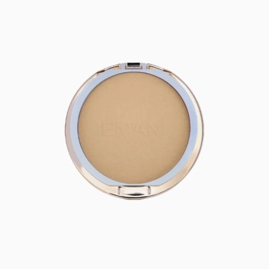 Emani Flawless Matte Powder Foundation – Mineral Compact for Sensitive Skin, Deep Golden