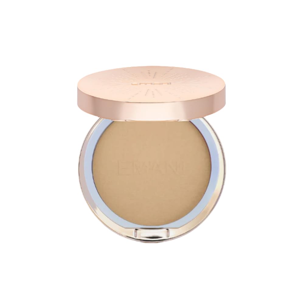Emani Flawless Matte Powder Foundation – Mineral Compact for Sensitive Skin, Deep Golden