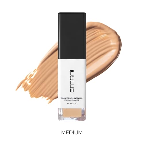 Emani HD Corrective Liquid Concealer – Full Coverage with Vitamin C & Hyaluronic Acid (Medium)