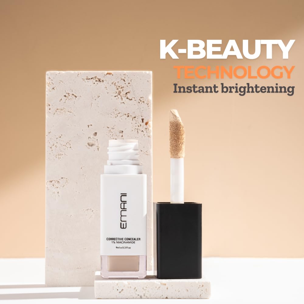 Emani HD Corrective Liquid Concealer – Full Coverage with Vitamin C & Hyaluronic Acid (Medium)