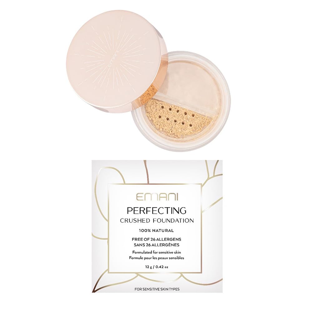 Emani Perfecting Crushed Foundation – Loose Mineral Powder for Sensitive Skin | Buildable Coverage and Oil Control