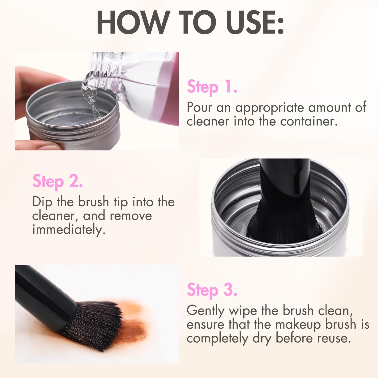 Embagol Makeup Brush Cleaner – Rinse-Free, Quick-Dry, Vegan & Cruelty-Free, 2-Pack (1000 ml / 33.8 fl oz)