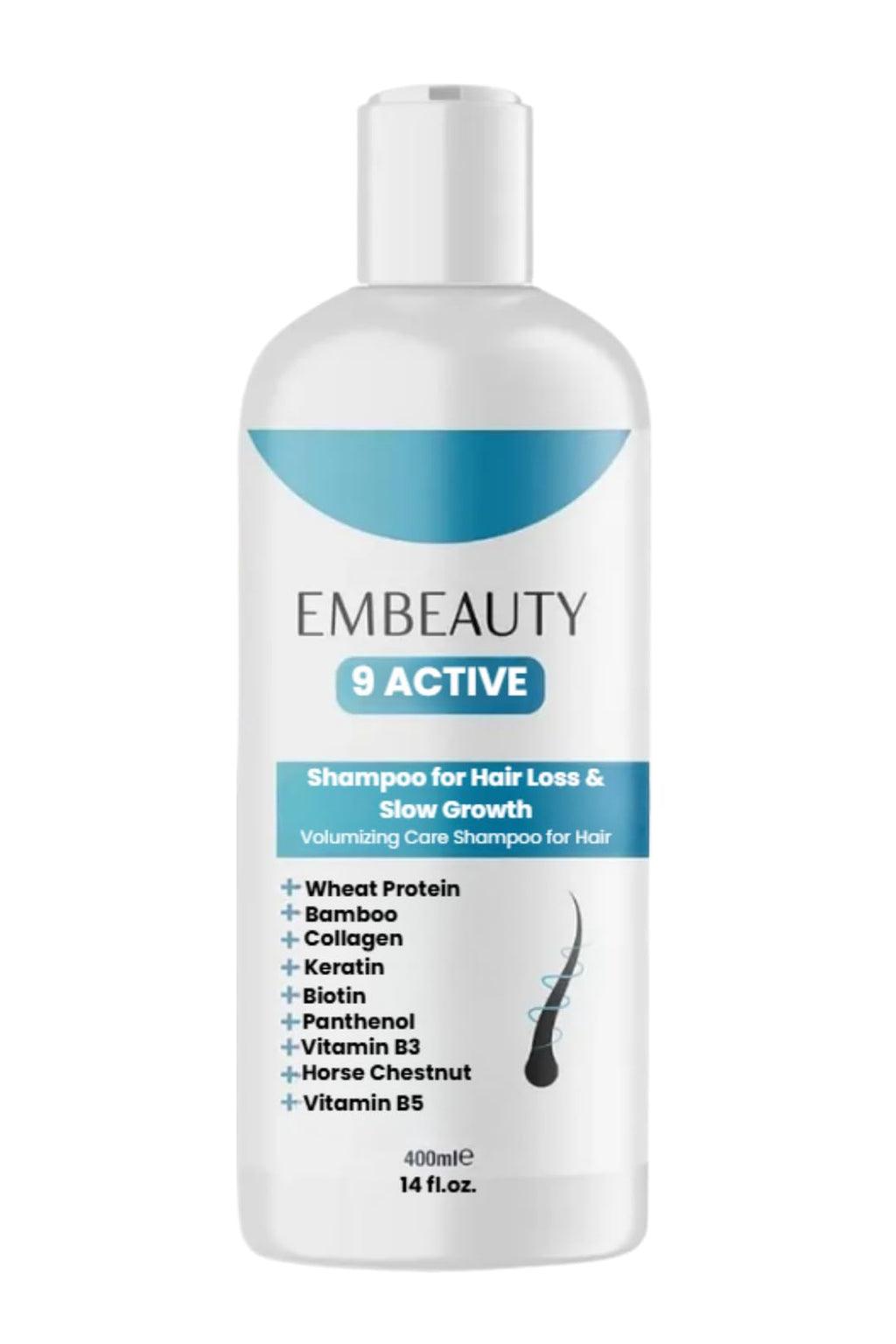 Embeauty Collagen & Keratin Strengthening Shampoo – Sulfate-Free, Paraben-Free, 400 ml
