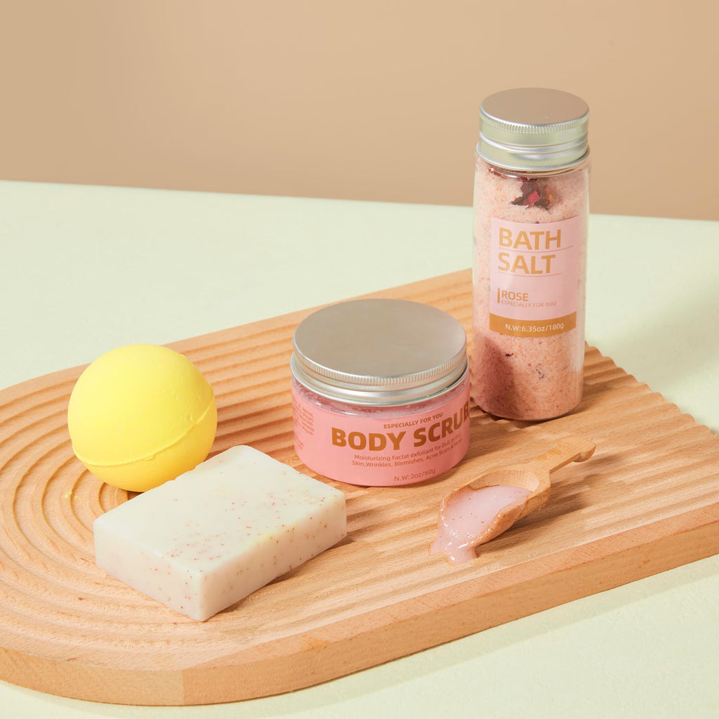 EMBERWAVE Luxury Spa Gift Box for Women – Body Scrub & Bath Salt Gift Set