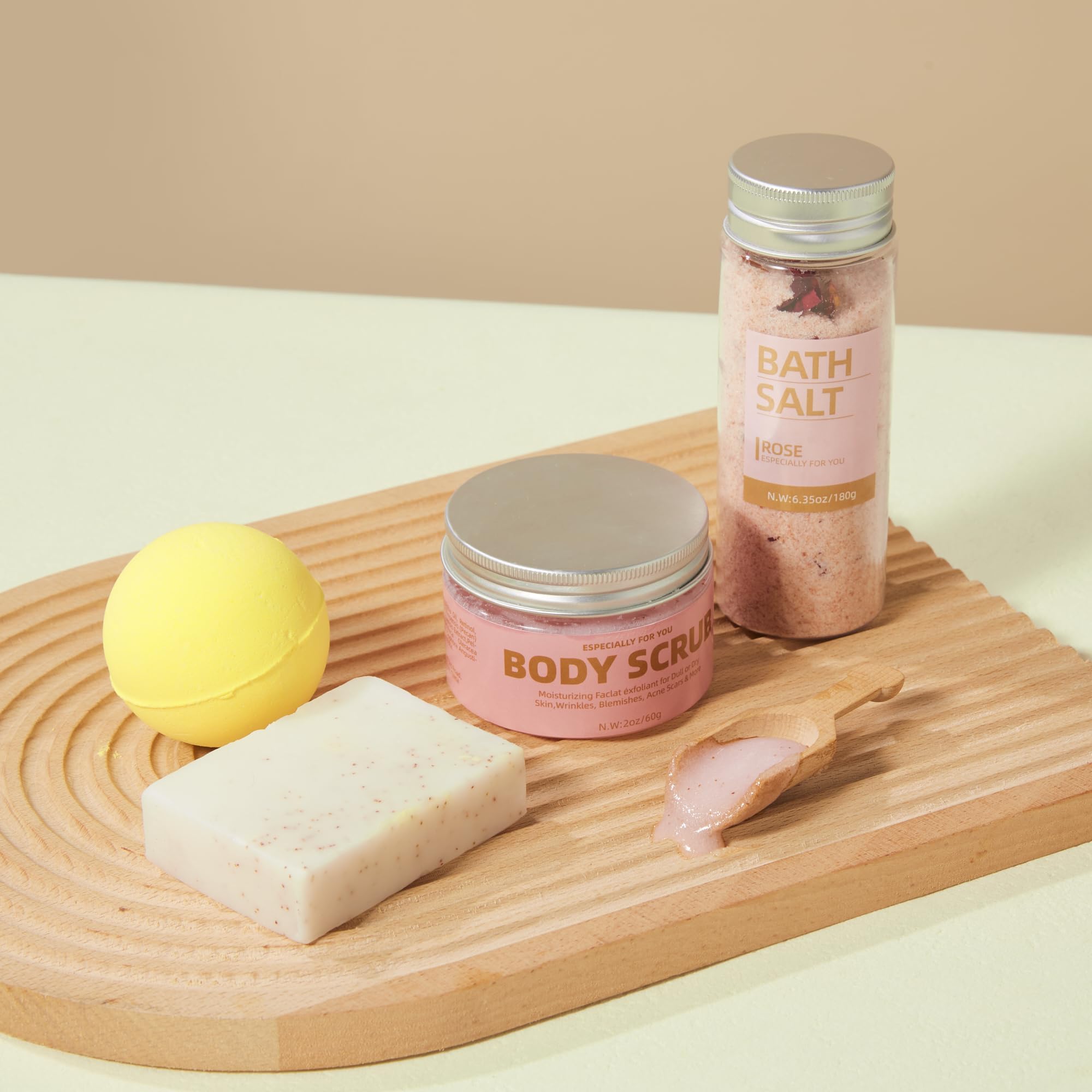 EMBERWAVE Luxury Spa Gift Box for Women – Body Scrub & Bath Salt Gift Set