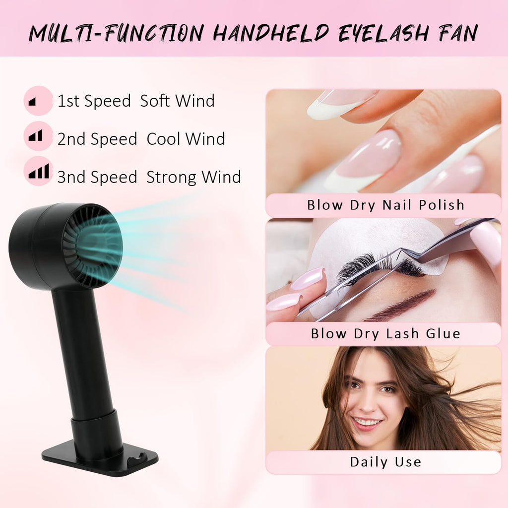 EMEDA Lash Shampoo Kit – 2.02 fl oz Lash Cleaning Kit with USB Mini Fan