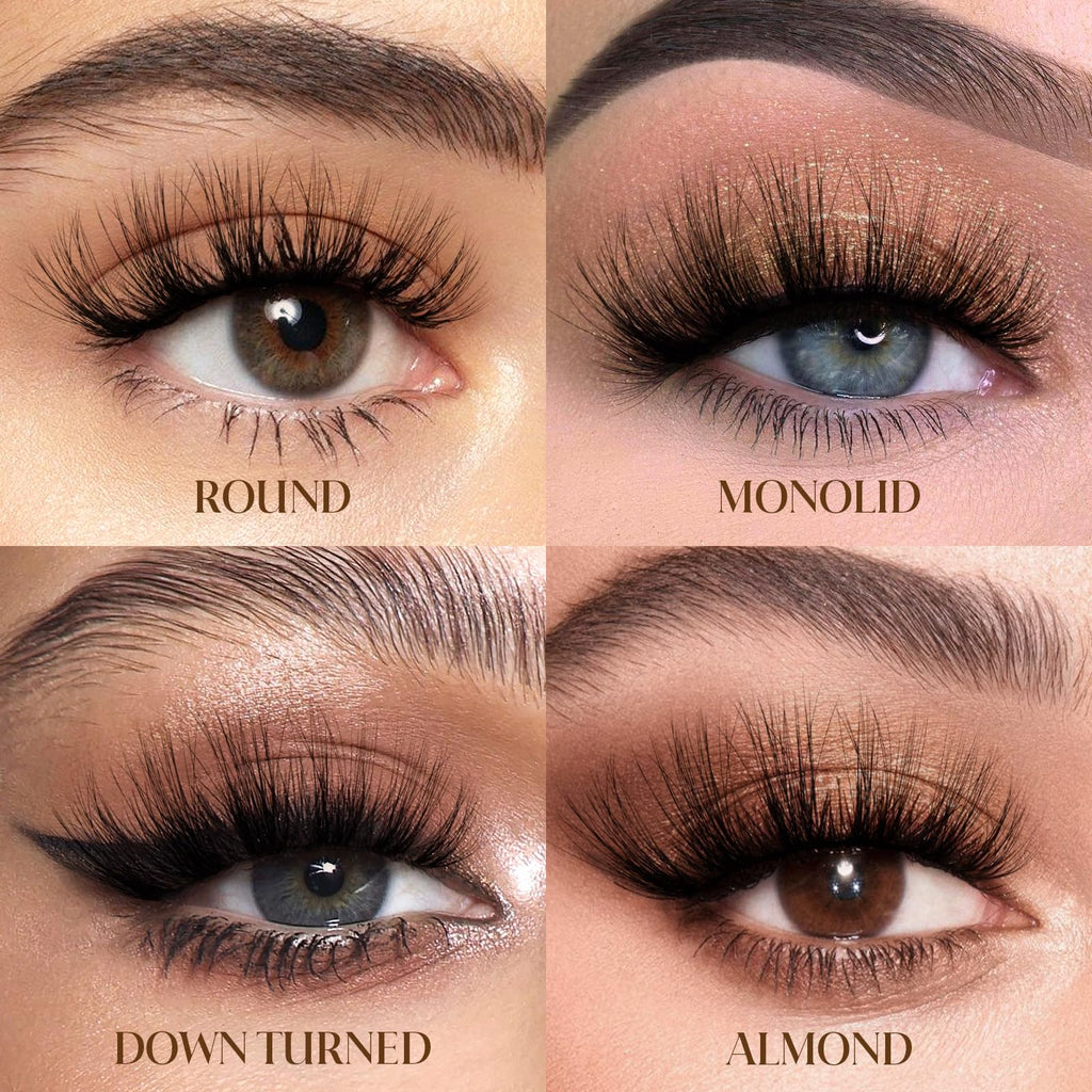 EMEDA Faux Mink Lashes – Fluffy Wispy 3D 18mm D Curl Russian Lashes with Glue (H195)