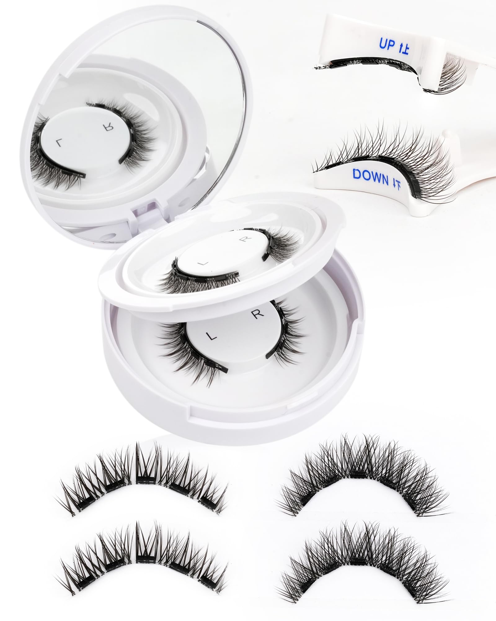 EMEDA Natural Look Magnetic Eyelashes Kit – 2 Pairs, Reusable, No Glue