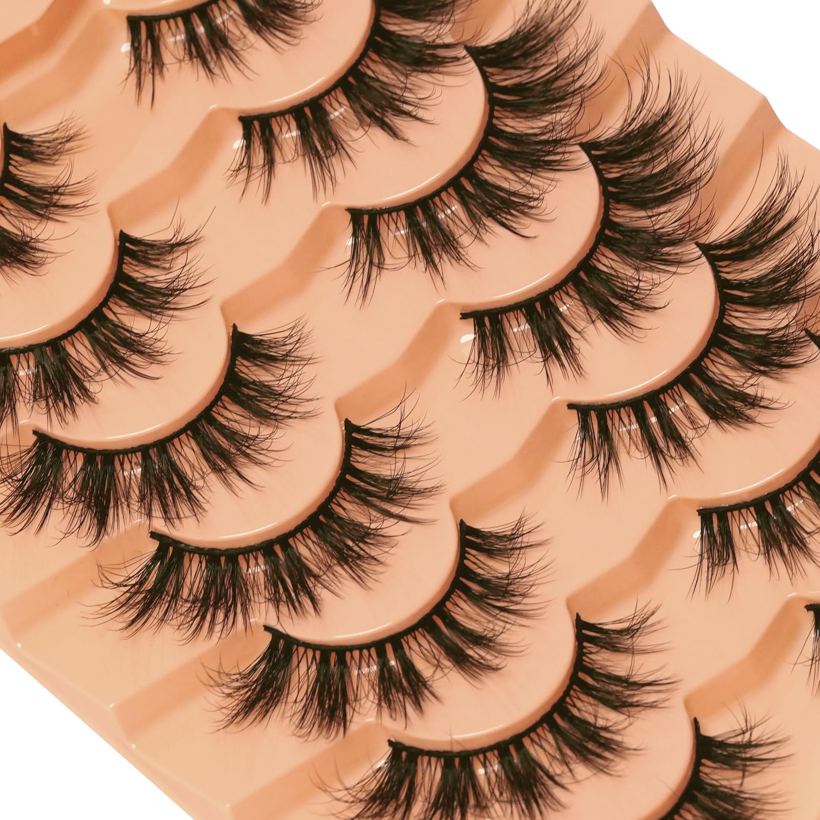 EMEDA Faux Mink Lashes – Fluffy Wispy 3D 18mm D Curl Russian Lashes with Glue (H195)