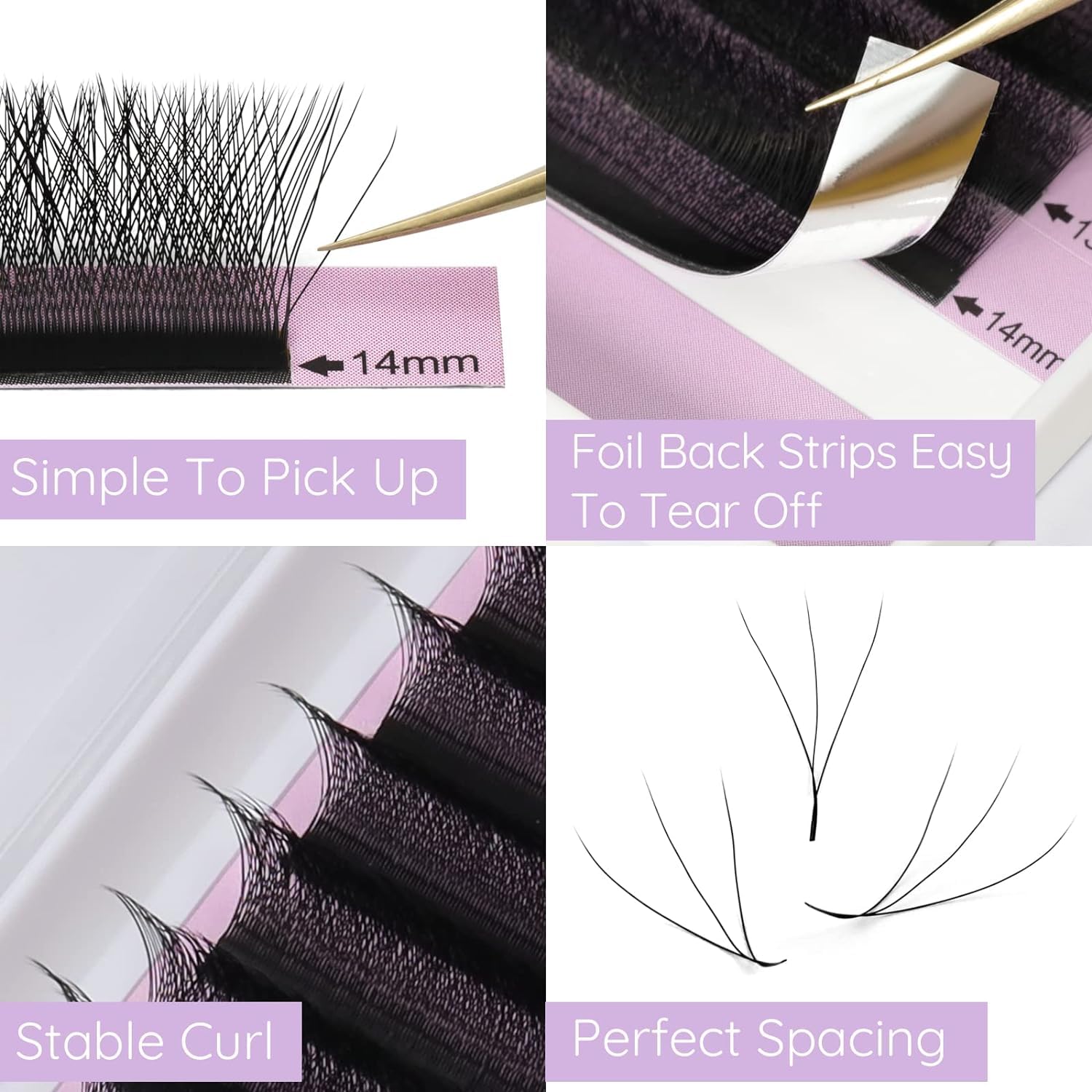 EMEDA W Lash Extensions C Curl .07mm 12mm – Premade 3D Volume Fans