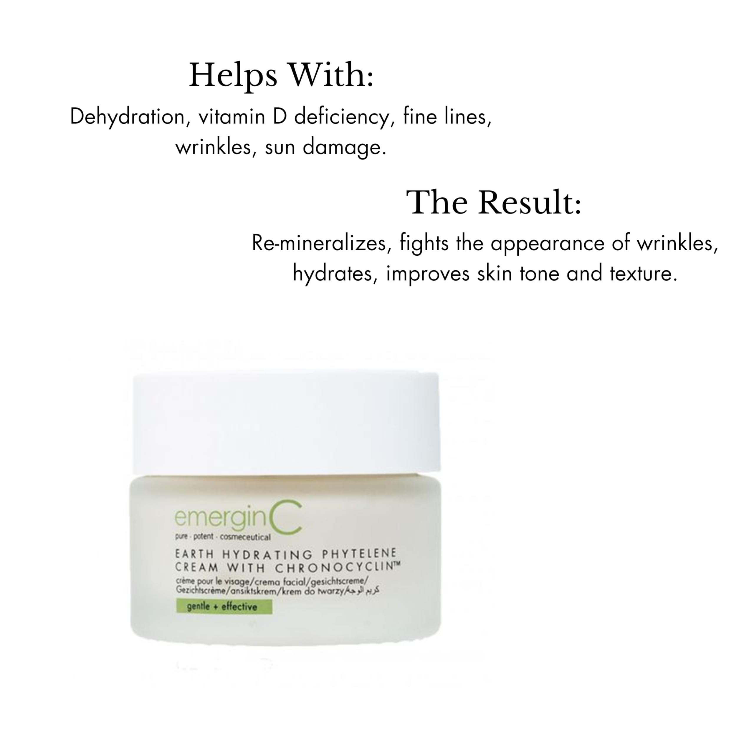 emergin C Earth Hydrating Phytelene Cream | Anti-Aging Moisturizer with Chronopeptides + Multivitamins