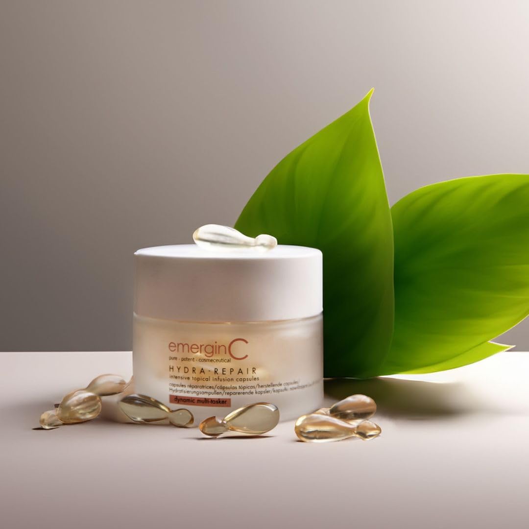 emerginC Hydra-Repair Intensive Topical Infusion Capsules – Moisturizing Face Serum with Vitamin E + Ceramides