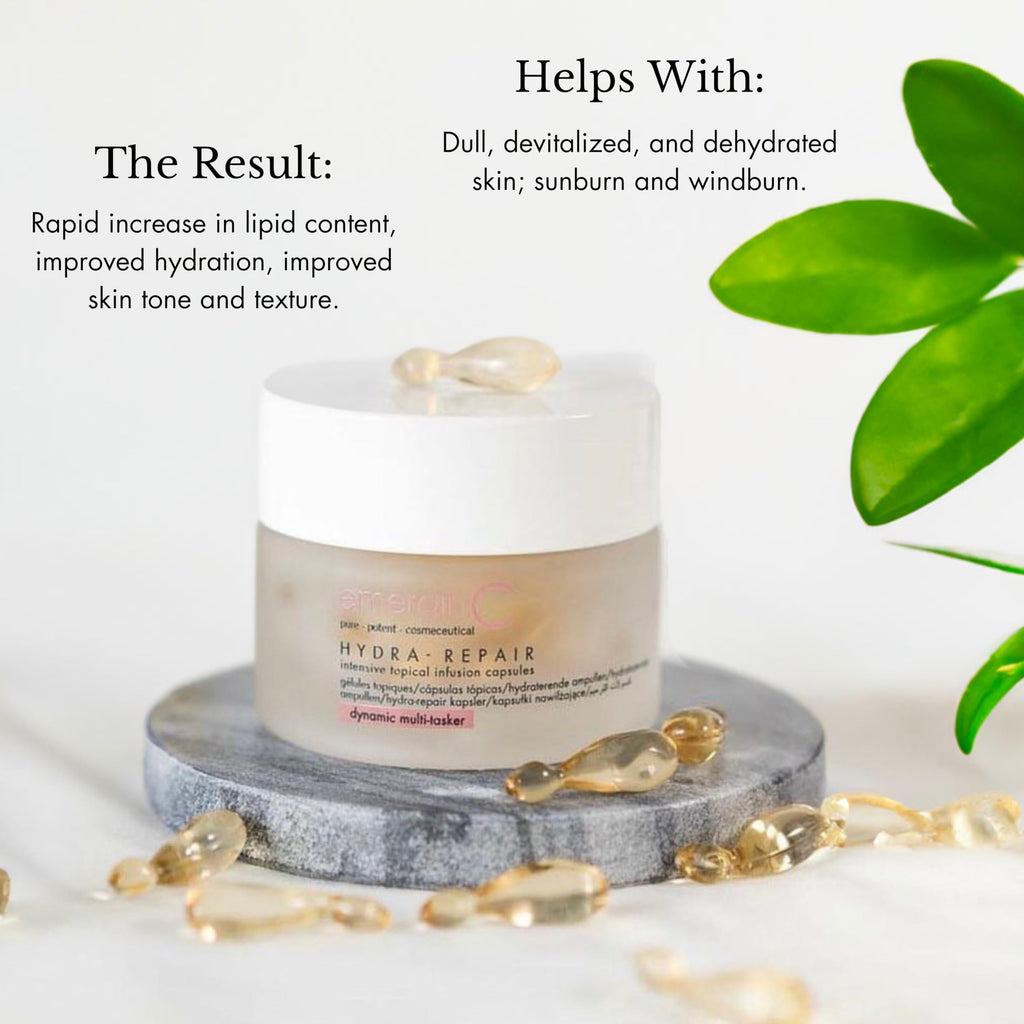 emerginC Hydra-Repair Intensive Topical Infusion Capsules – Moisturizing Face Serum with Vitamin E + Ceramides