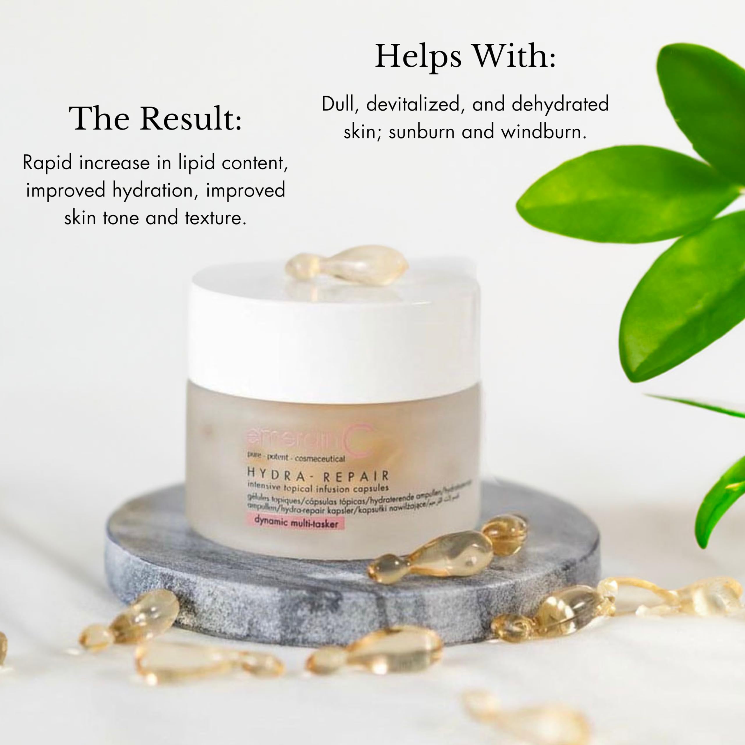 emerginC Hydra-Repair Intensive Topical Infusion Capsules – Moisturizing Face Serum with Vitamin E + Ceramides