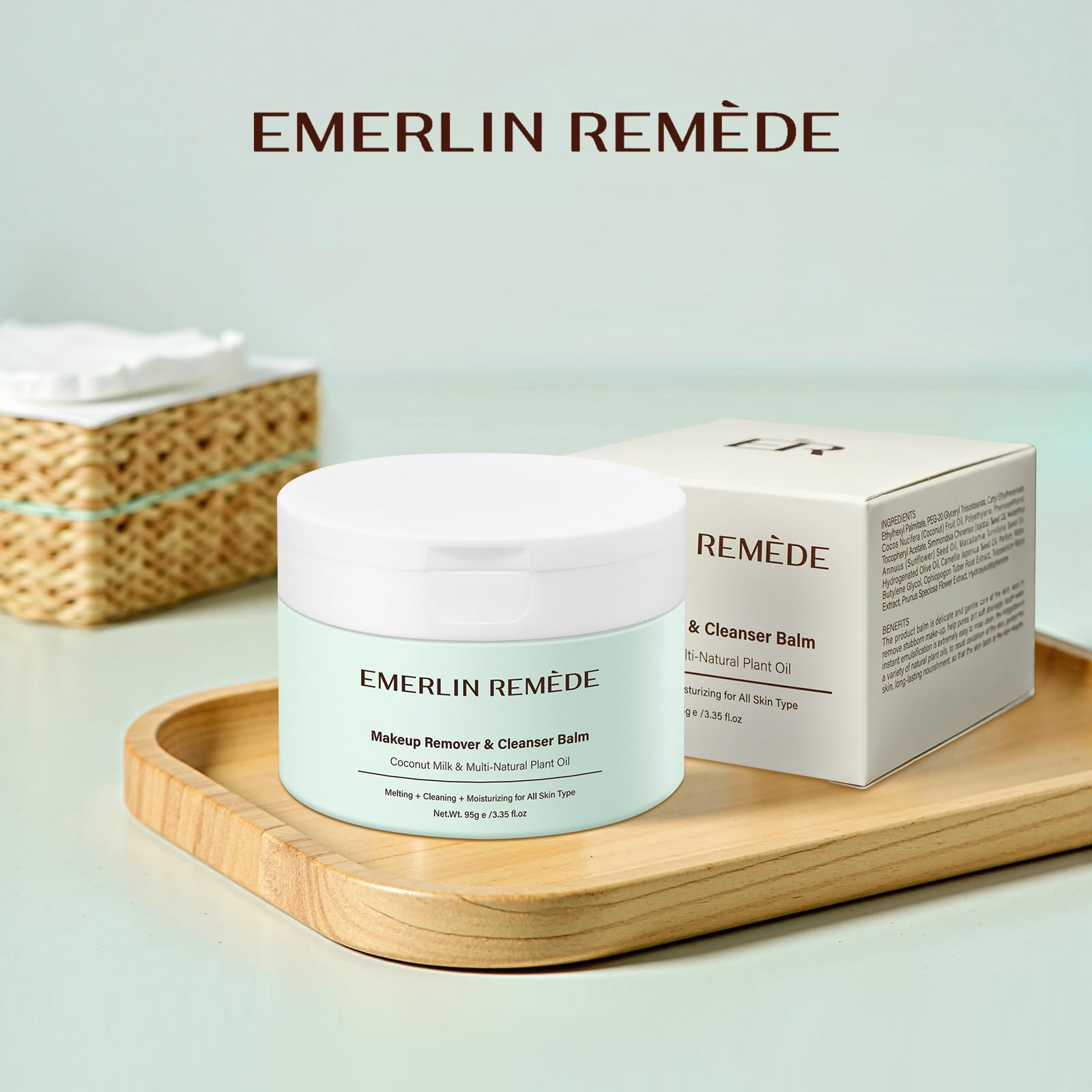 Emerlin Remède Makeup Remover Balm with Coconut Milk – Melt, Cleanse, Moisturize