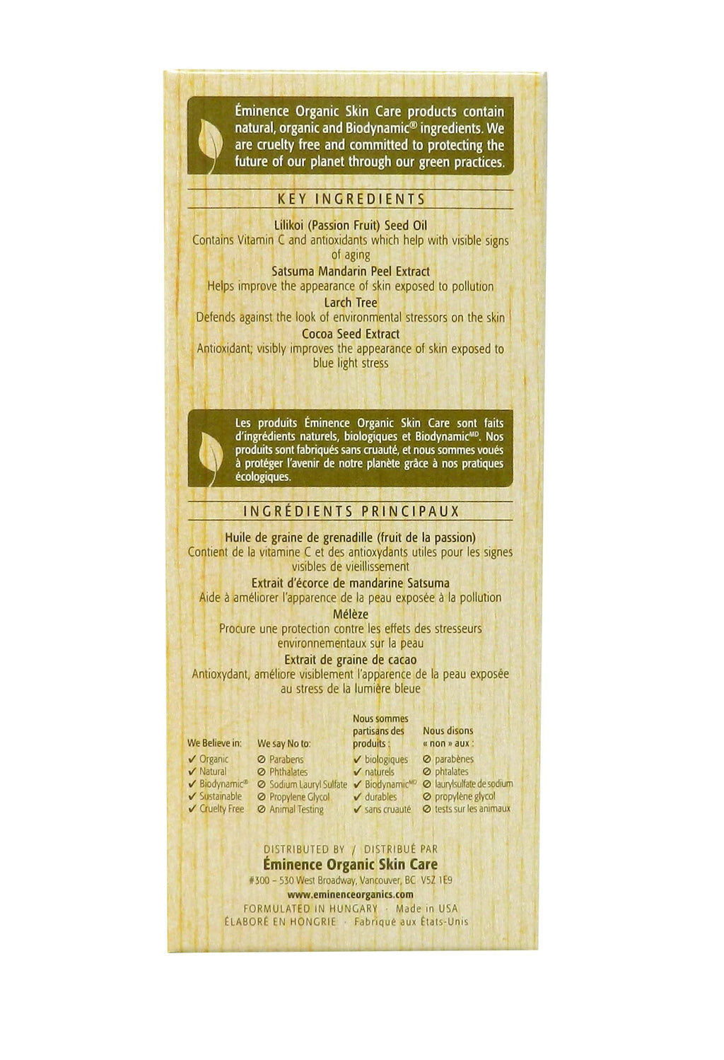 Eminence Lilikoi Daily Defense Moisturizer SPF 40 - Vanilla (2 oz)