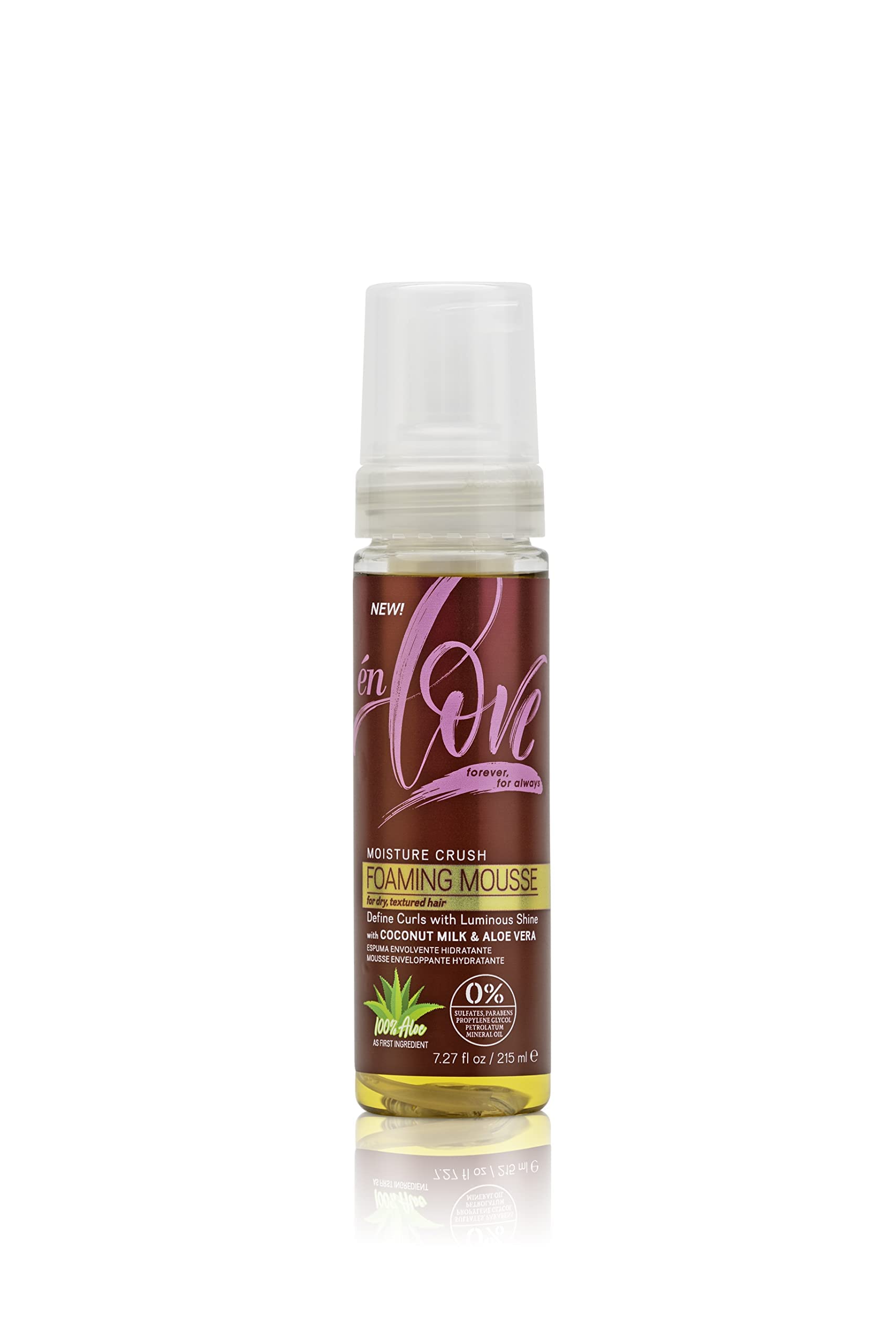 én Love Moisture Crush Foaming Mousse | Organic Coconut Milk, Deep Moisture & Curl Definition (7.27 oz)