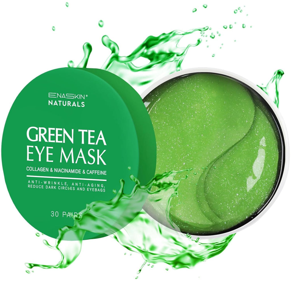 Enaskin Naturals Under Eye Patches – 60 Pairs Green Tea Gel Masks (2-Pack)