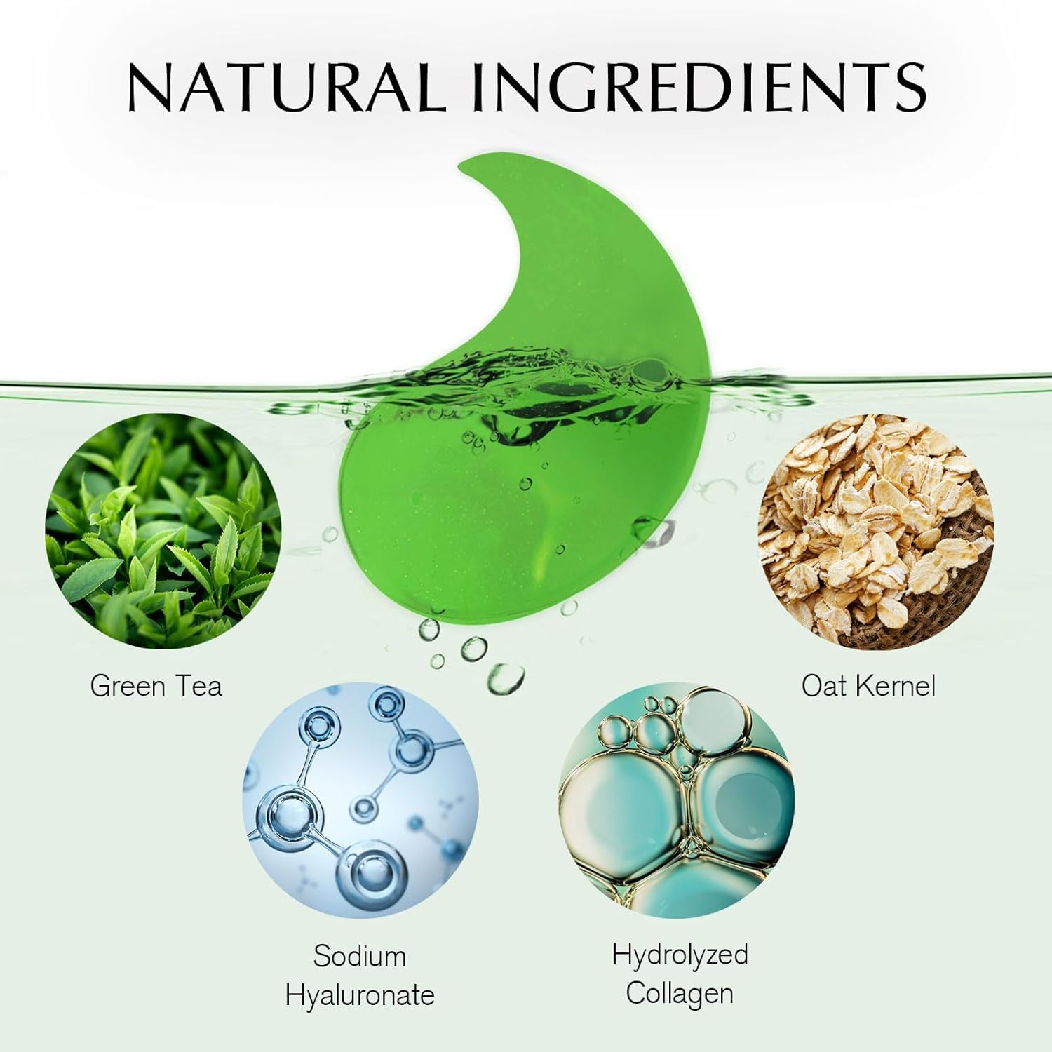 Enaskin Naturals Under Eye Patches – 60 Pairs Green Tea Gel Masks (2-Pack)