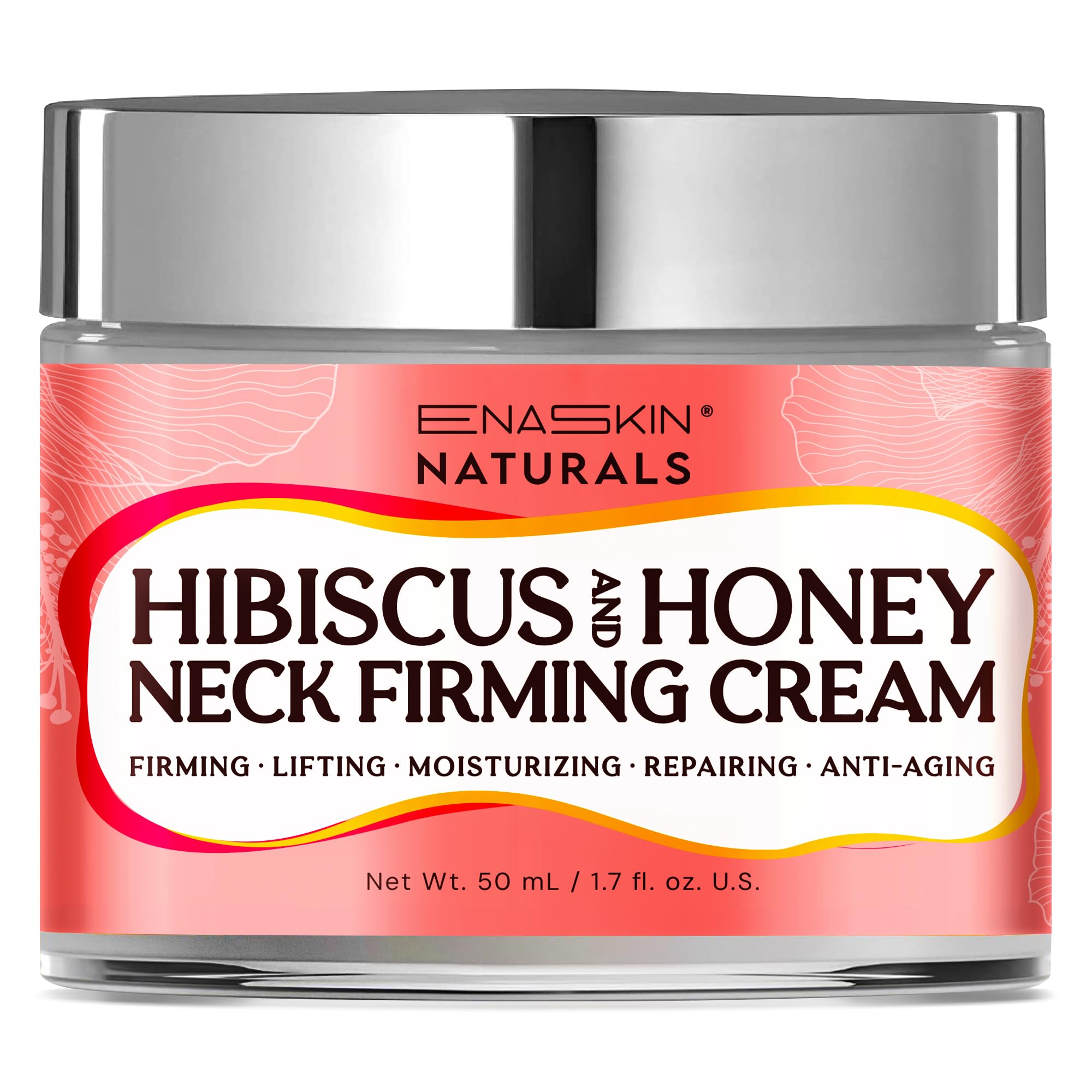 Enaskin Naturals Neck Firming & Tightening Cream with Hibiscus & Honey – Anti-Aging Moisturizer for Neck, Face & Chest – 1.7 Fl Oz