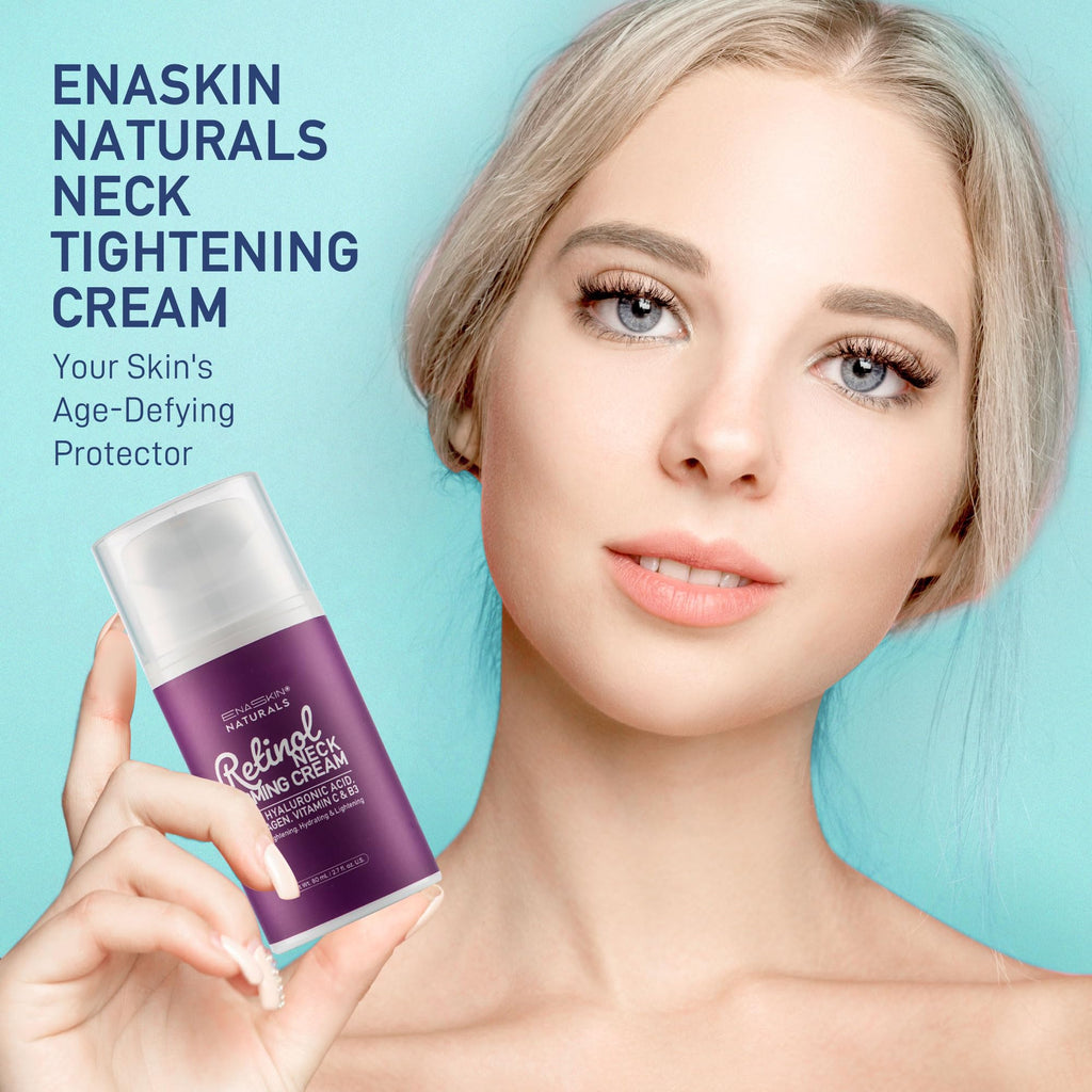 Enaskin Naturals Retinol Neck Firming Cream – Advanced Face Tightening with Hyaluronic Acid, Collagen & Vitamins (2.7 oz)