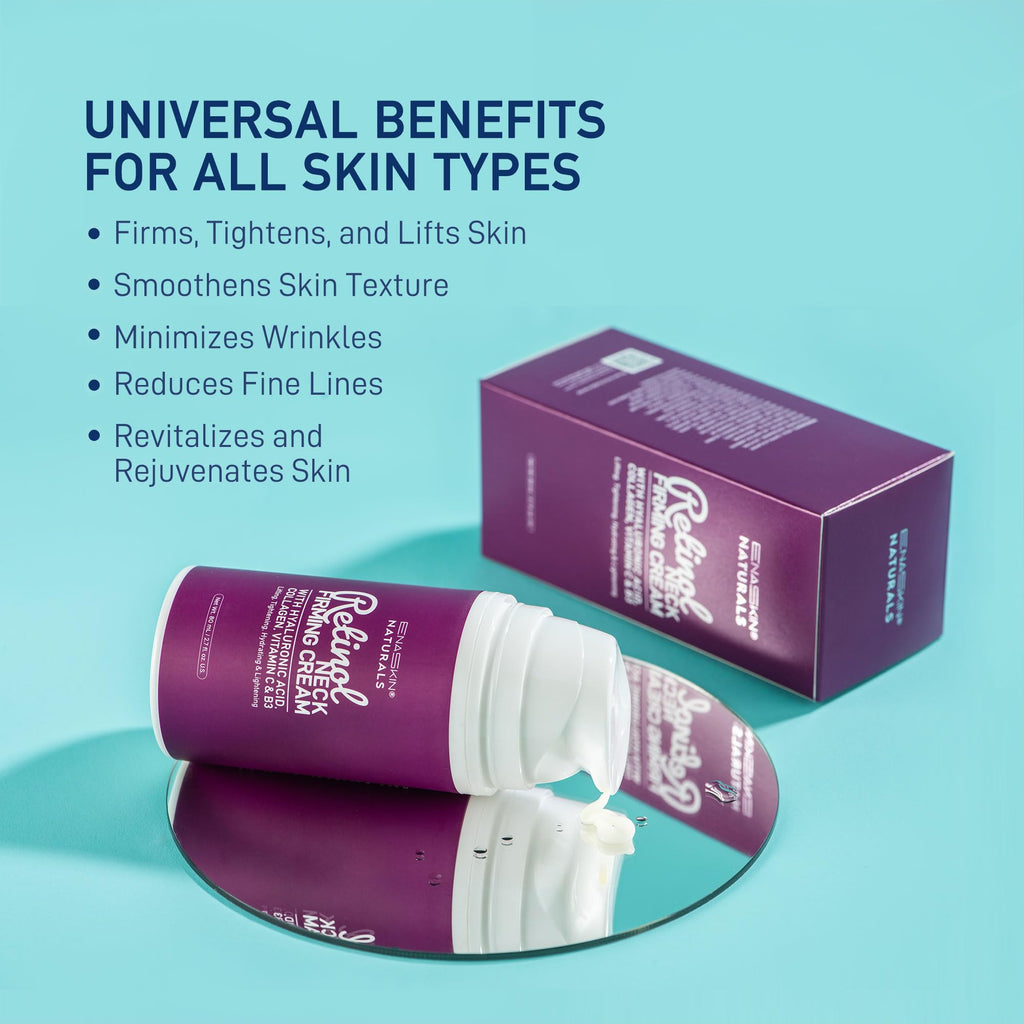 Enaskin Naturals Retinol Neck Firming Cream – Advanced Face Tightening with Hyaluronic Acid, Collagen & Vitamins (2.7 oz)