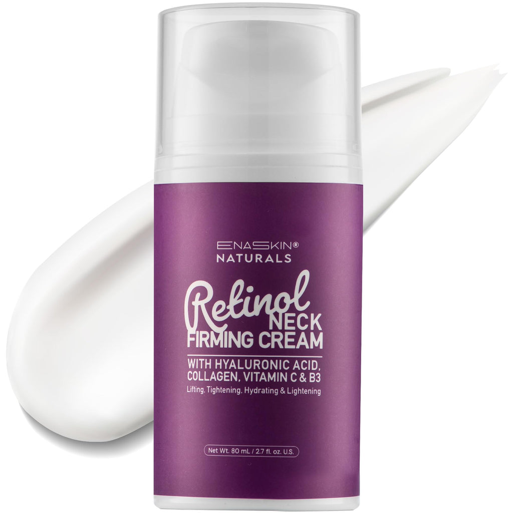 Enaskin Naturals Retinol Neck Firming Cream – Advanced Face Tightening with Hyaluronic Acid, Collagen & Vitamins (2.7 oz)