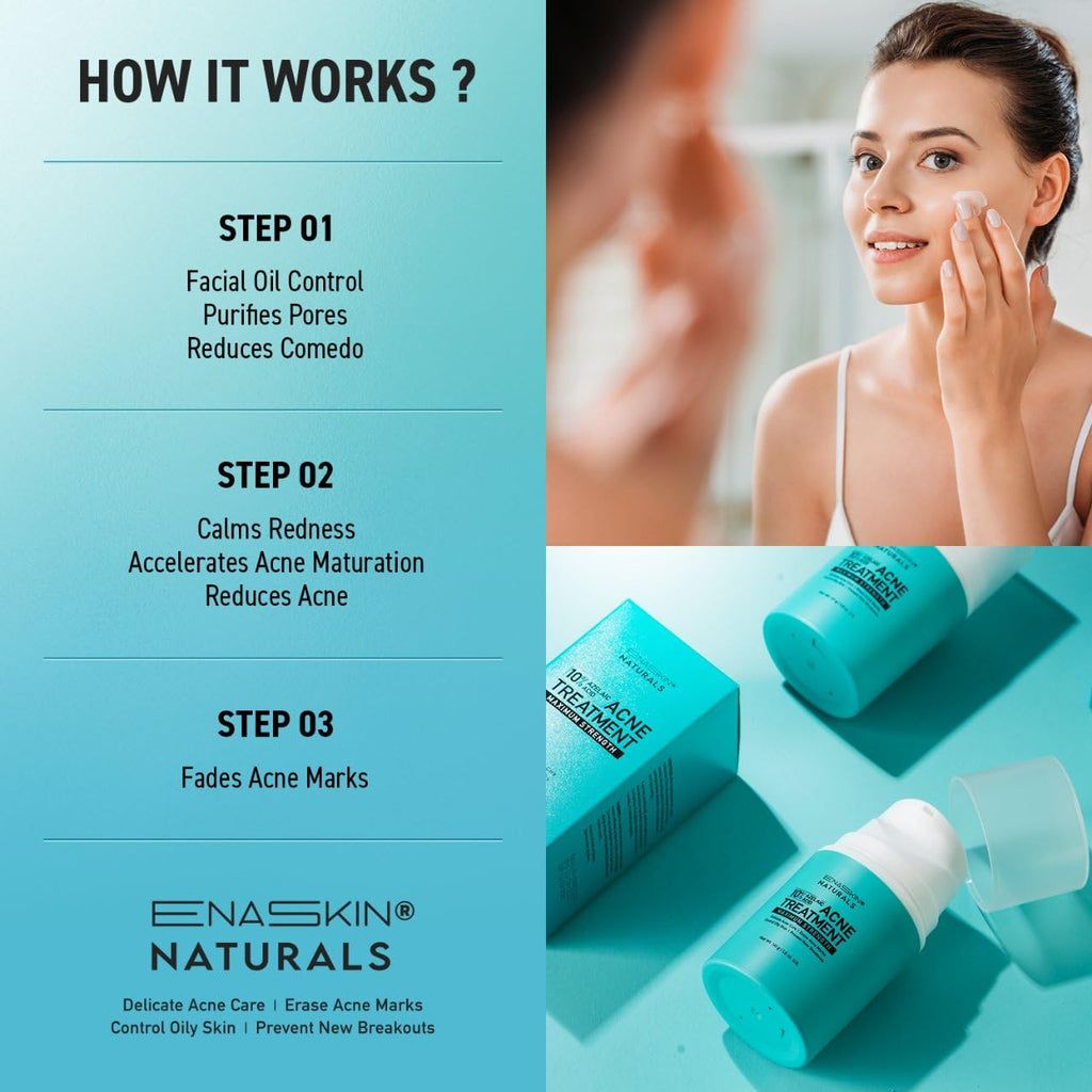 Enaskin Naturals Salicylic Acid Acne Spot Treatment - 2% SA for Cystic & Hormonal Acne | Face, Body & Back, 1.8 oz