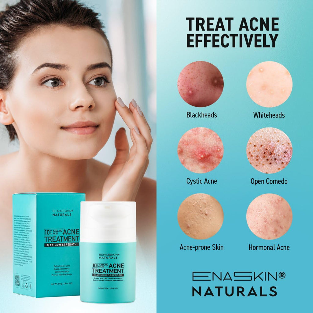 Enaskin Naturals Salicylic Acid Acne Spot Treatment - 2% SA for Cystic & Hormonal Acne | Face, Body & Back, 1.8 oz