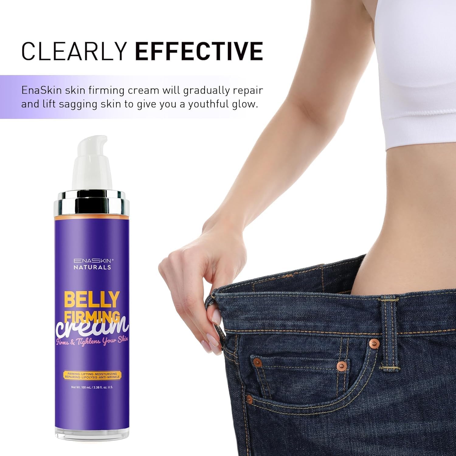 Enaskin Naturals Belly Firming Cream – Hibiscus & Honey, 120 mL
