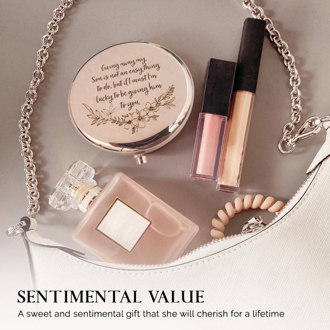 Enduring Gifts Rose Gold Compact Mirror – Bride Gift from Mother-in-Law